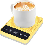Yellow Electric Coffee Mug Warmer 6 Temp Timer Auto Off
