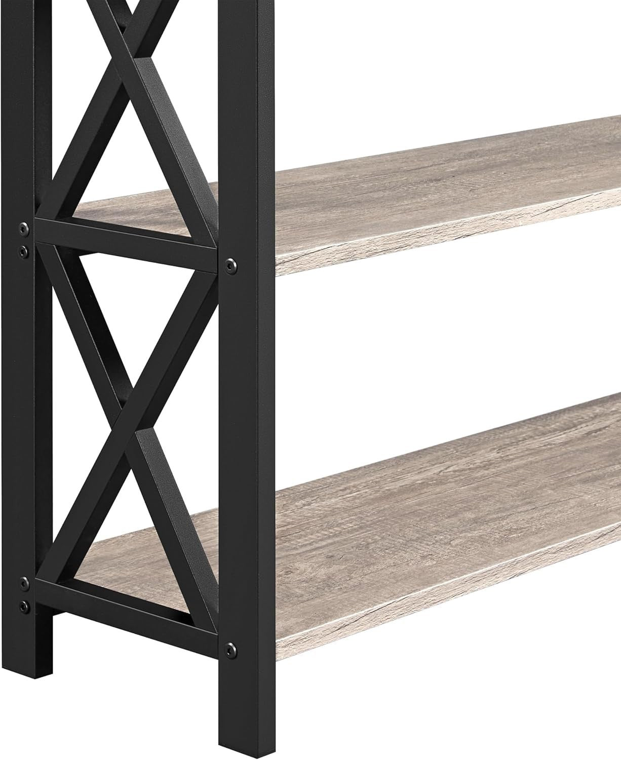 Industrial Console Table with Drawer & 2 Shelves, Durable Metal Frame, Grey