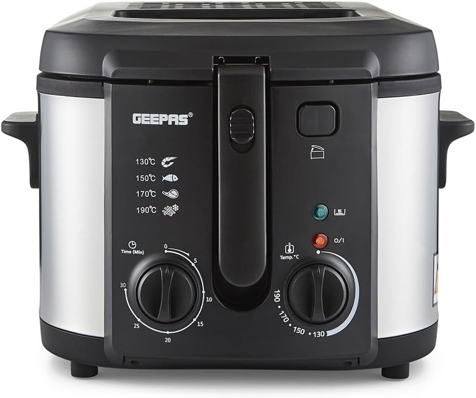 3L Deep Fat Fryer 2180W Adjustable Thermostat Viewing Window Easy Clean