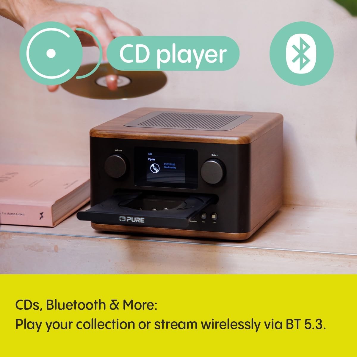 DAB DAB+ Digital Radio CD Player Bluetooth Remote Dual Alarm USB