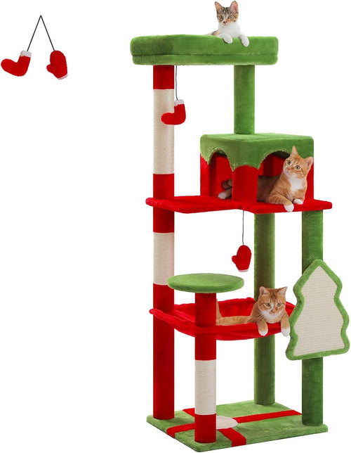 Large Cat Tree Tower 143cm Level Scratching Posts Hammock Condo
