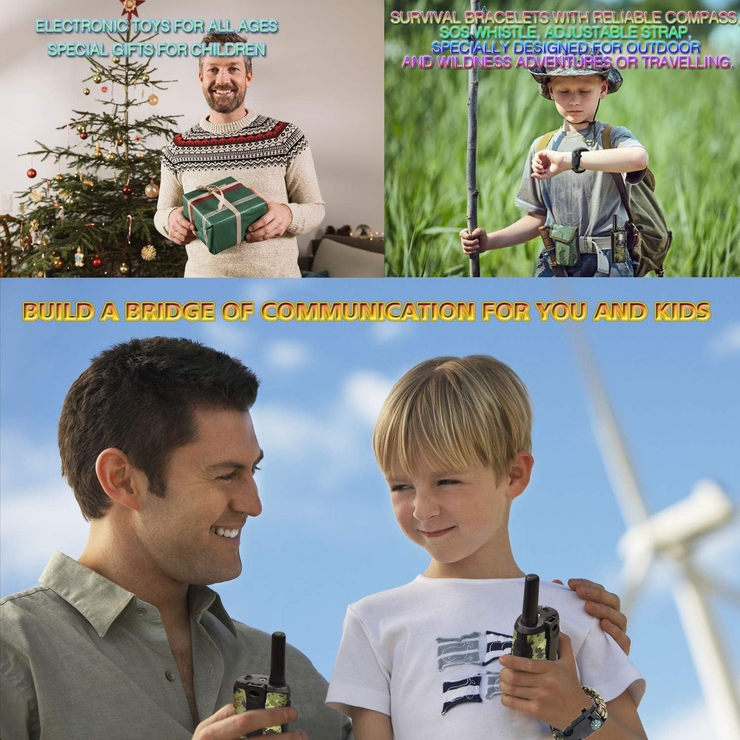 Kids Walkie Talkies 8 Channel Long Range 3KM Outdoor Toy Gift Set