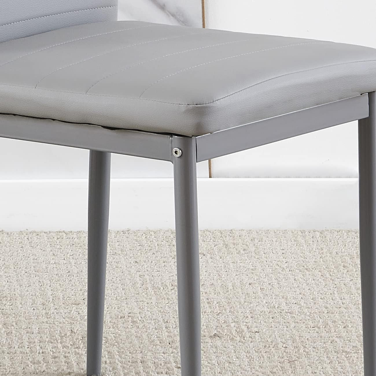 Compact White Dining Table Set with 2 Chairs | Space-Saving Kitchen Furniture