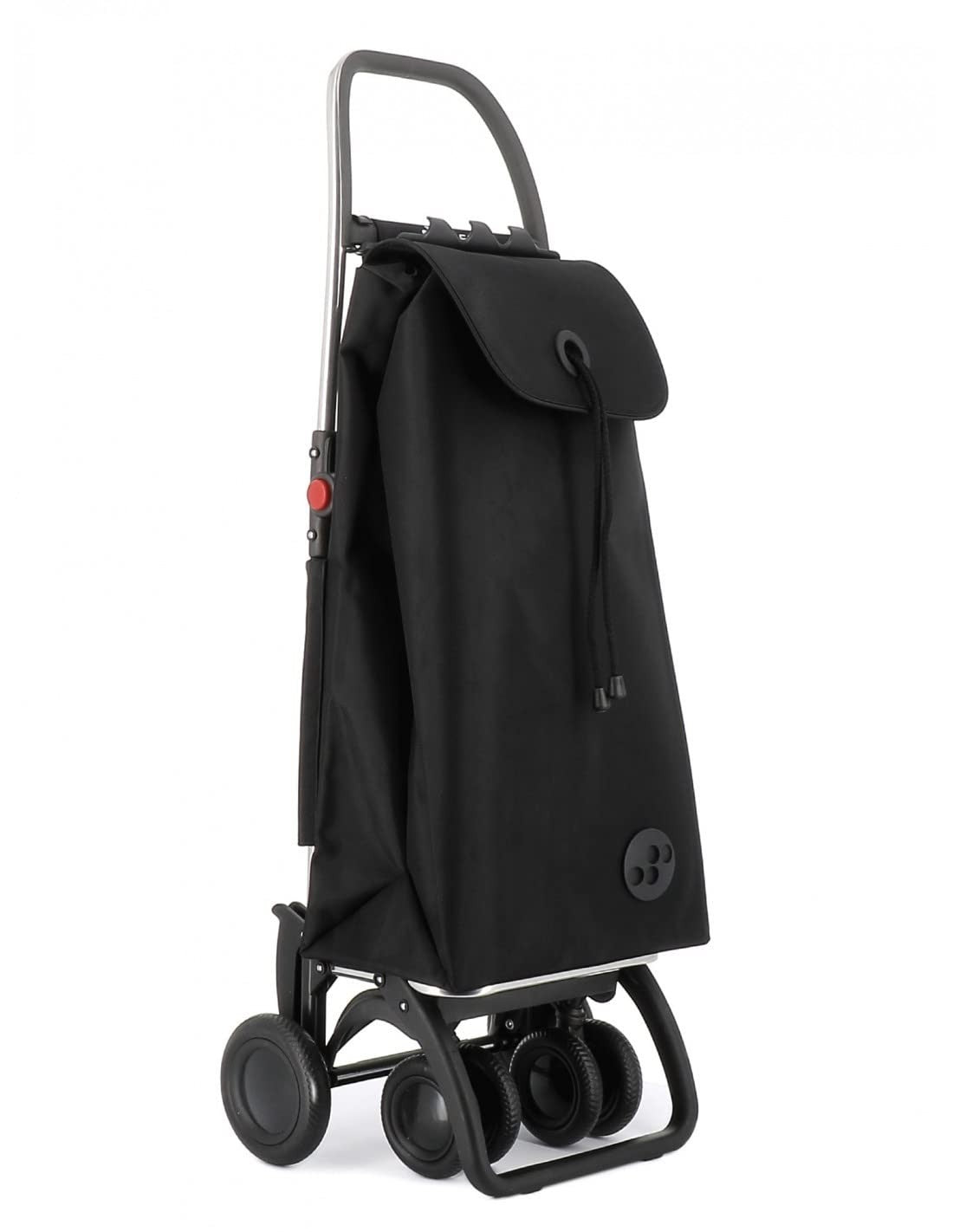 4 Wheel Folding Shopping Trolley Swivel Wheels Aluminium Large Bag Black