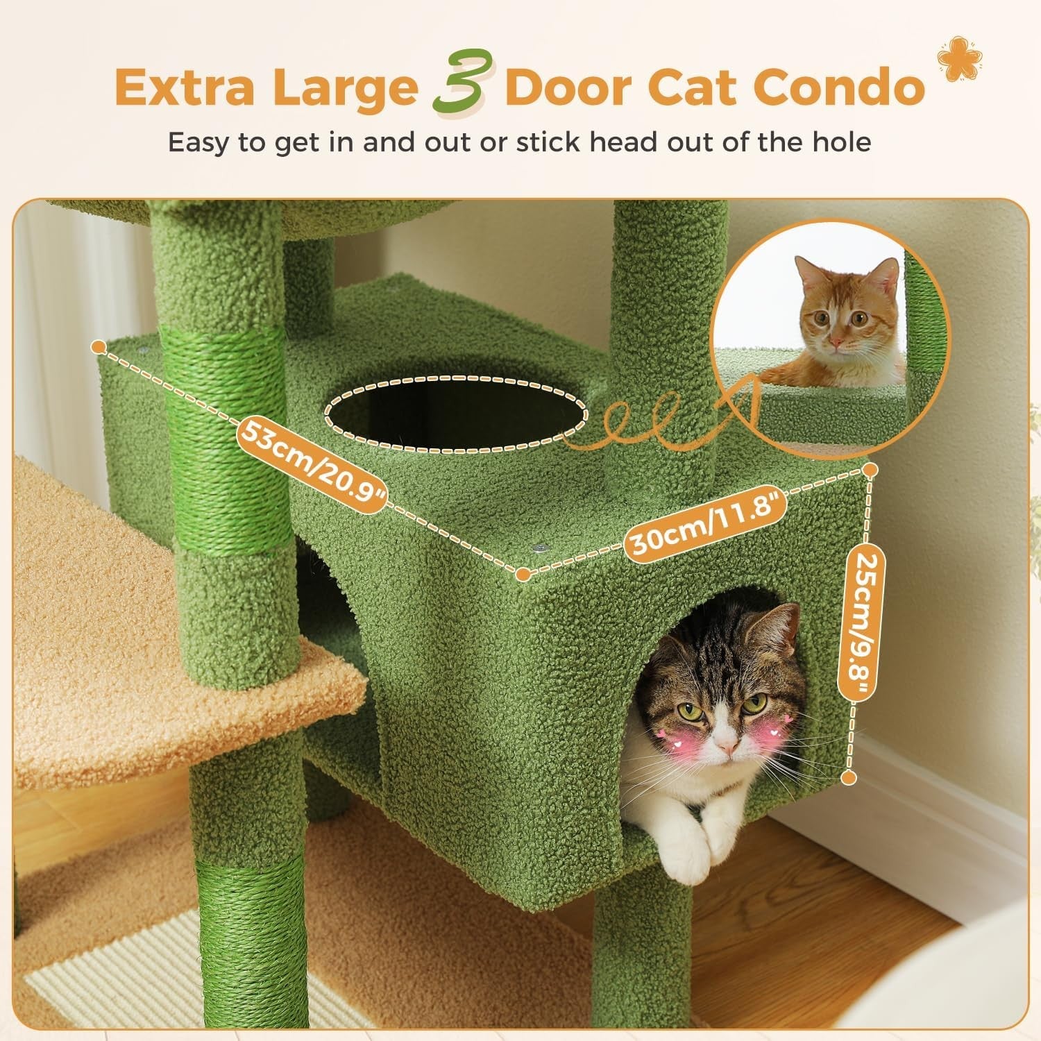 Large Cat Tree 184cm Extra Multi Level Tower With Condos & Scratching Posts