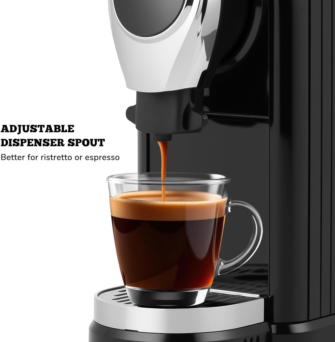 19-Bar Espresso Coffee Machine | Compact Single Serve Maker | Fast Heat-Up