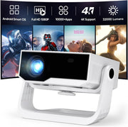 Smart WiFi 6 Movie Projector 1080P 4K Ready Bluetooth Auto Keystone 32K
