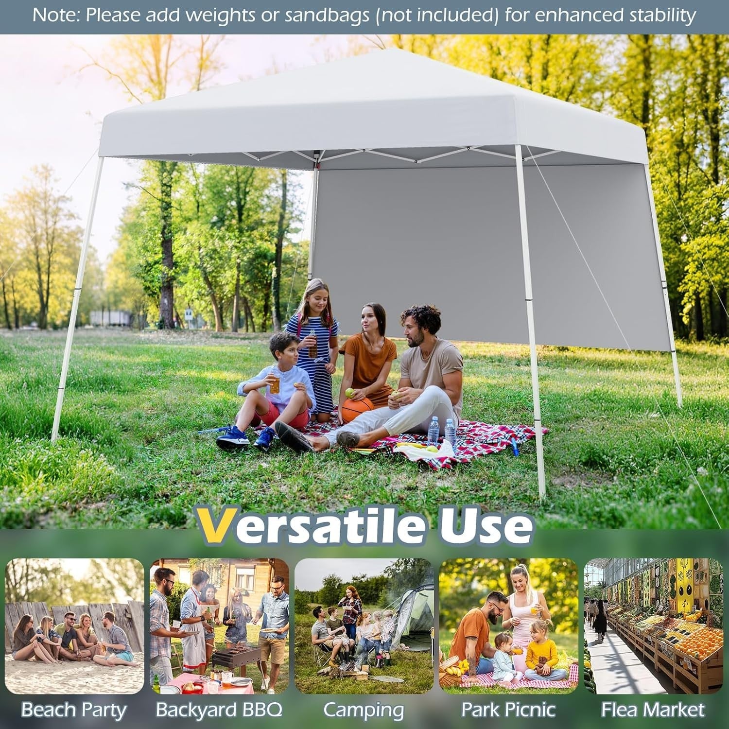 3x3M White Pop-Up Gazebo Canopy UPF50+ Sunshade Outdoor Party Tent