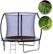 8ft Round Garden Trampoline w Safety Net Ladder Anchor Kit UV Mat