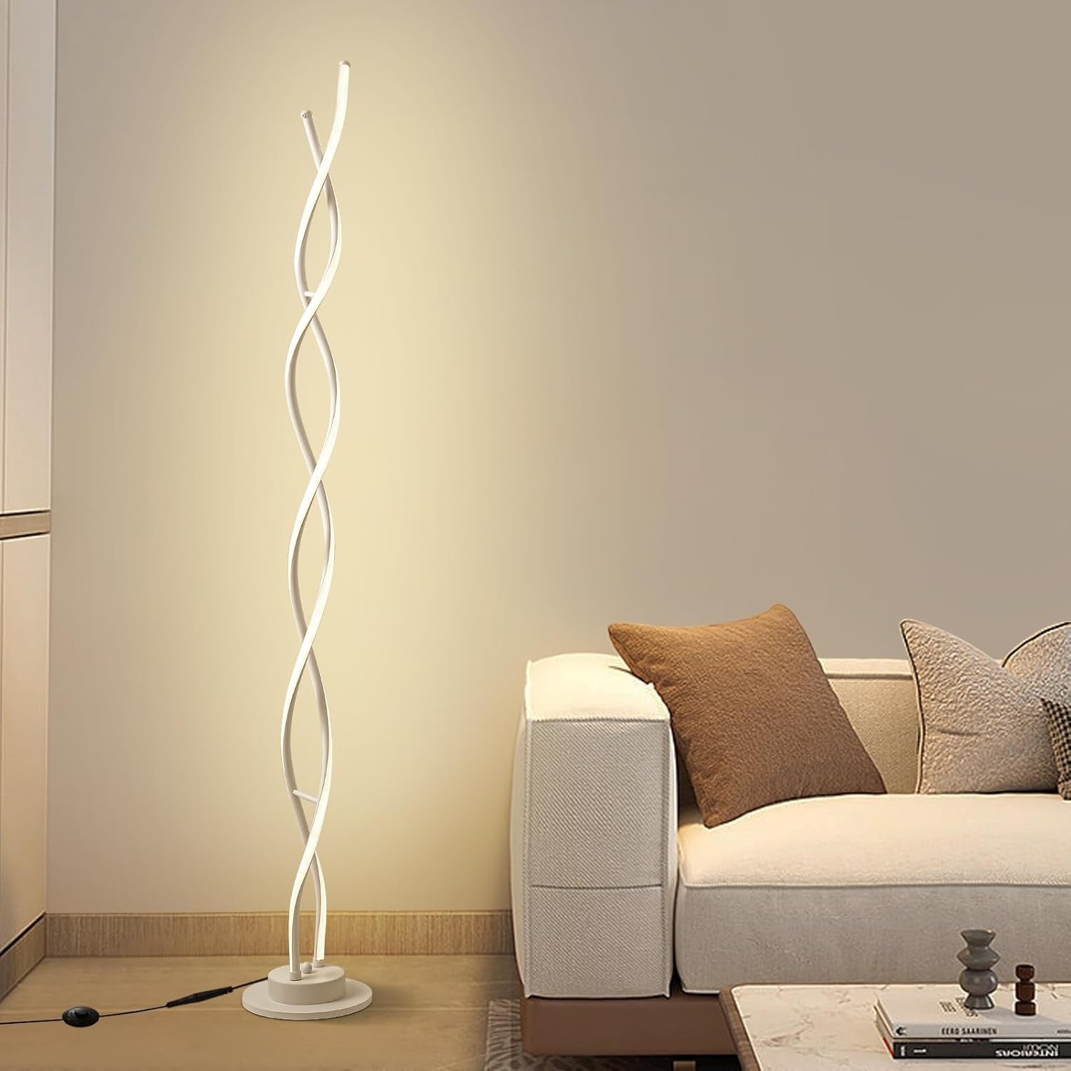 LED Floor Lamp Dimmable Remote Control 3 Colour Modern Standing Light