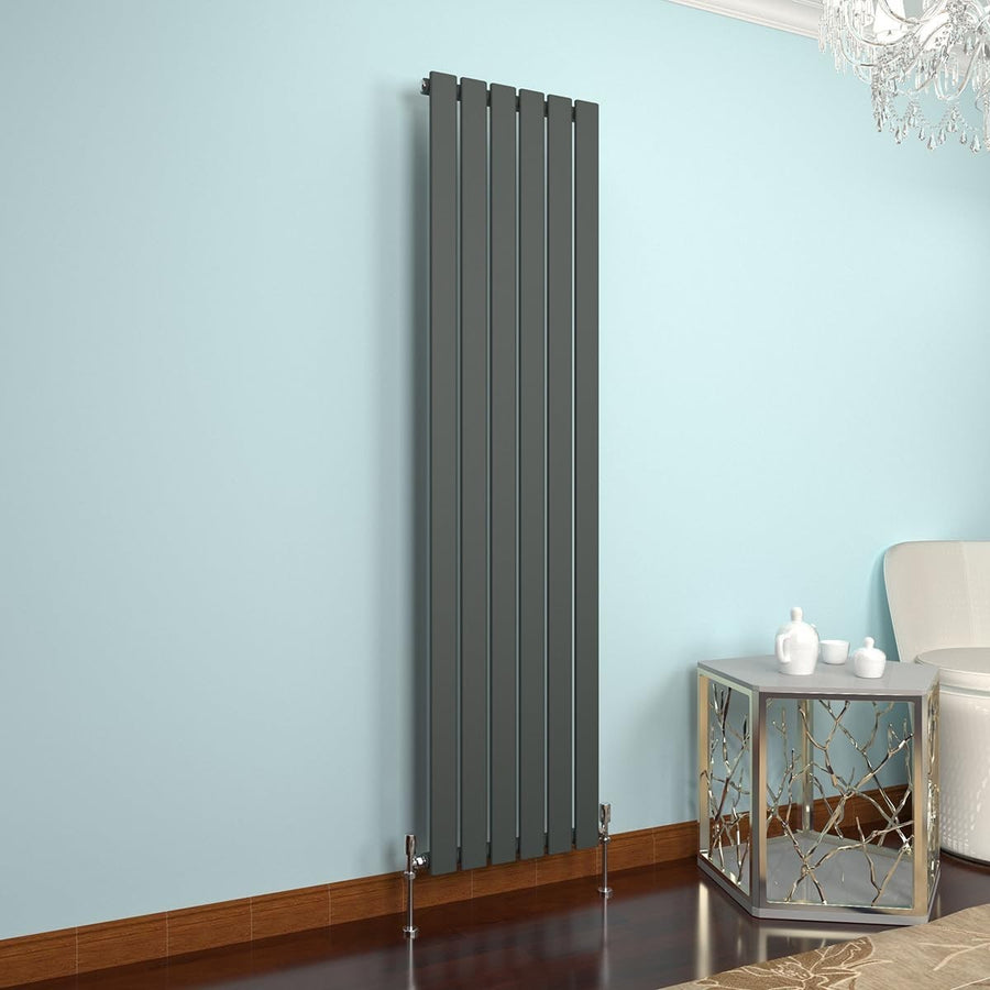 Modern Anthracite Vertical Radiator 1800x408mm Single Panel Heating