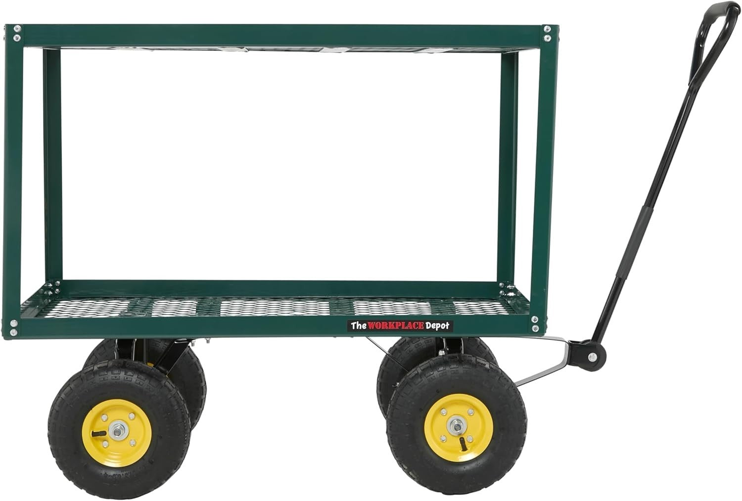 Heavy Duty Garden Trolley Cart 200kg Load Off-Road Wheels Metal Utility Wagon