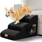 Black 3 Step Dog Ramp Stairs Non Slip Foam 60x40x40cm