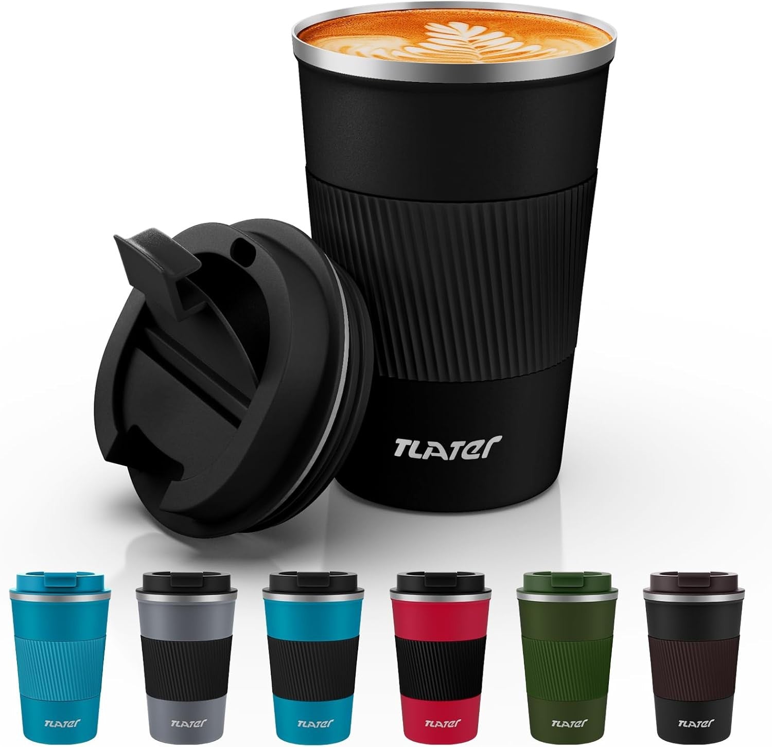 380ml Coffee To Go Mug Stainless Steel Leakproof Black