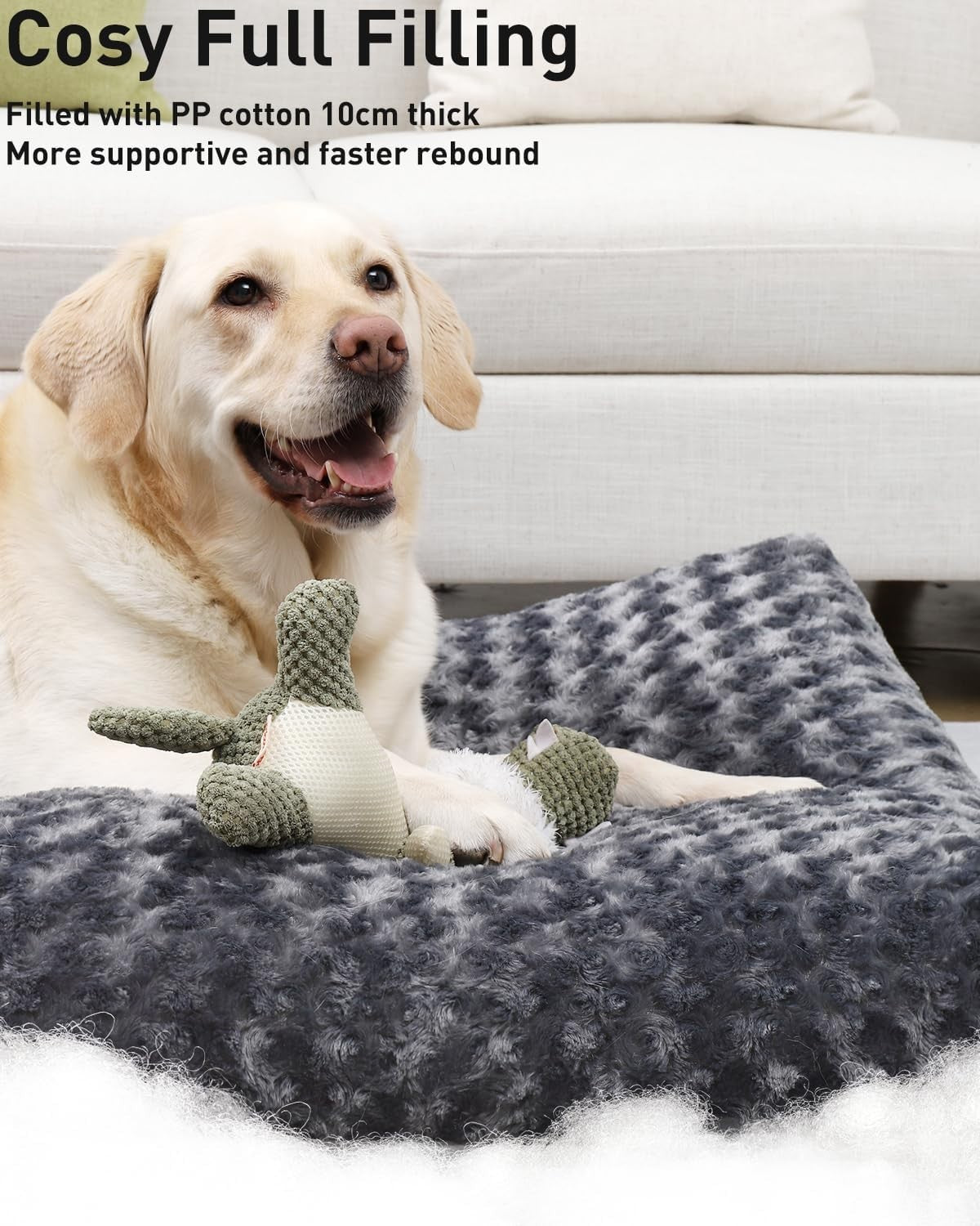 XXL Calming Dog Bed Washable Crate Mattress 122x74x10cm