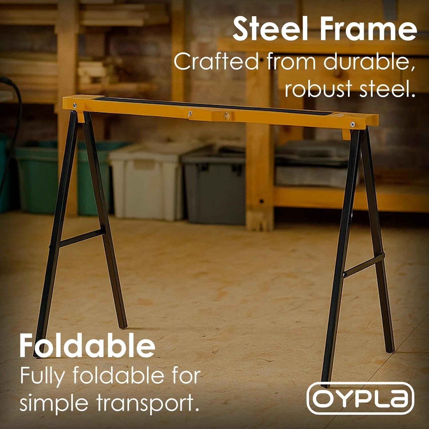 2x Folding Saw Trestles 100kg Each Heavy Duty Carpentry Work Stands Portable