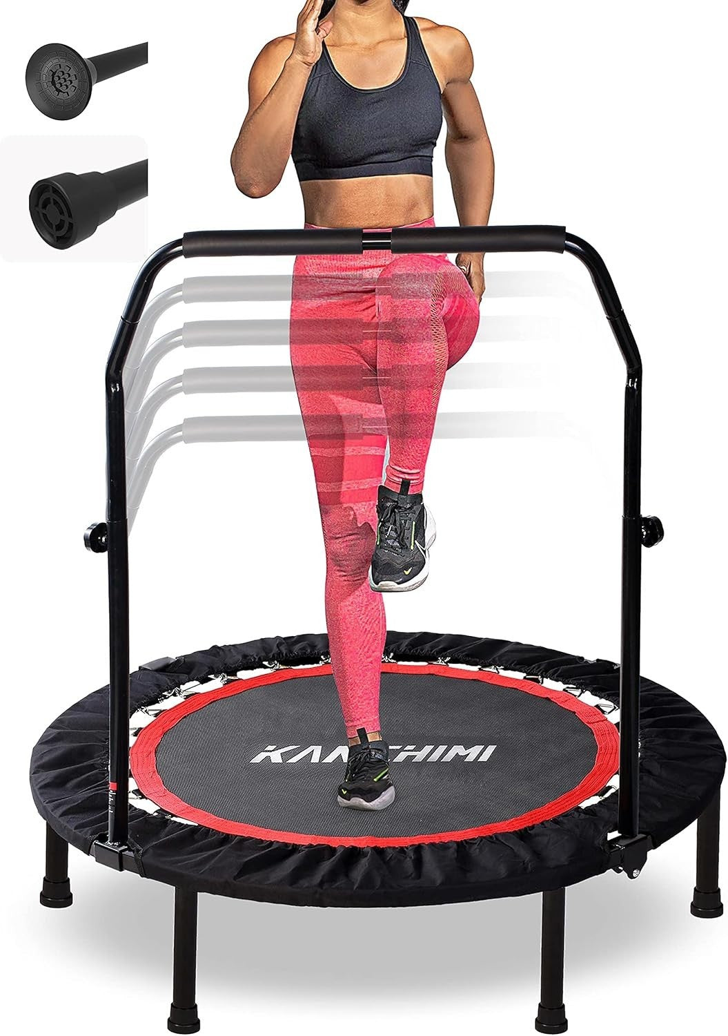 40in Folding Fitness Rebounder Trampoline with Handle Indoor Workout