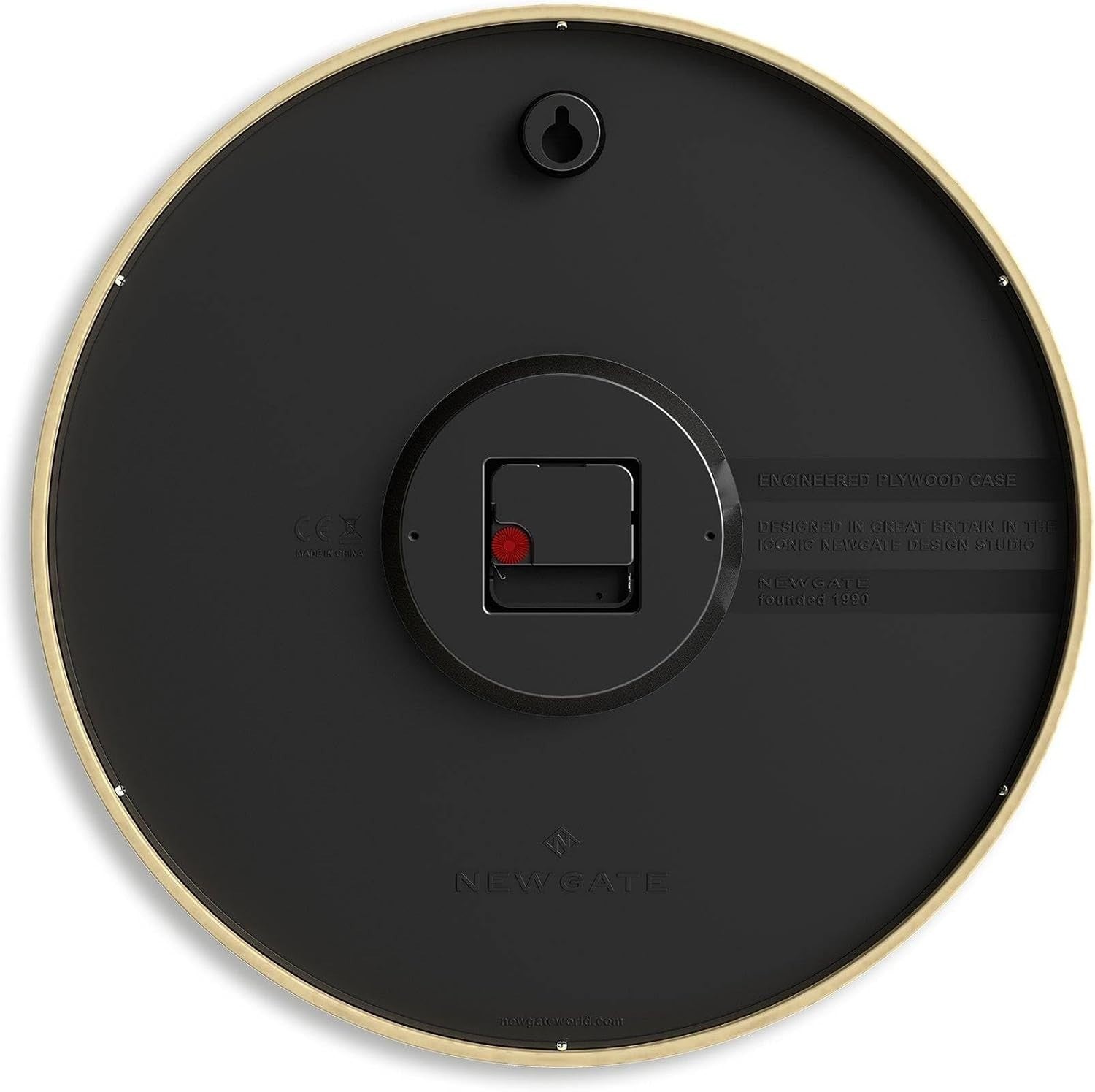 40cm Silent Wall Clock Modern Plywood Red Marker Dial Scandinavian Style