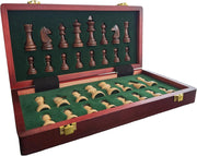 Magnetic Folding Wooden Chess Set 10" | Travel Chess Board with Storage Box