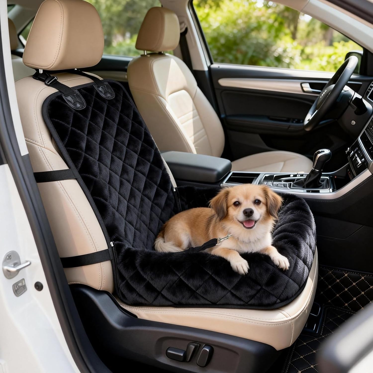 Waterproof Dog Car Booster Seat Pet Travel Bed Safety Leash Non Slip