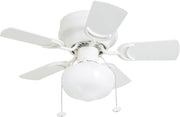 Prominence Home Hero 28" Ceiling Fan with Light, Reversible Blades, White