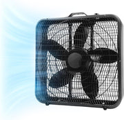 20" Box Fan – 3-Speed High Velocity Adjustable Tilt Quiet Cooling for Home & Gym