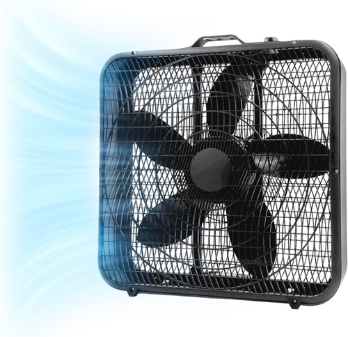 20" Box Fan – 3-Speed High Velocity Adjustable Tilt Quiet Cooling for Home & Gym