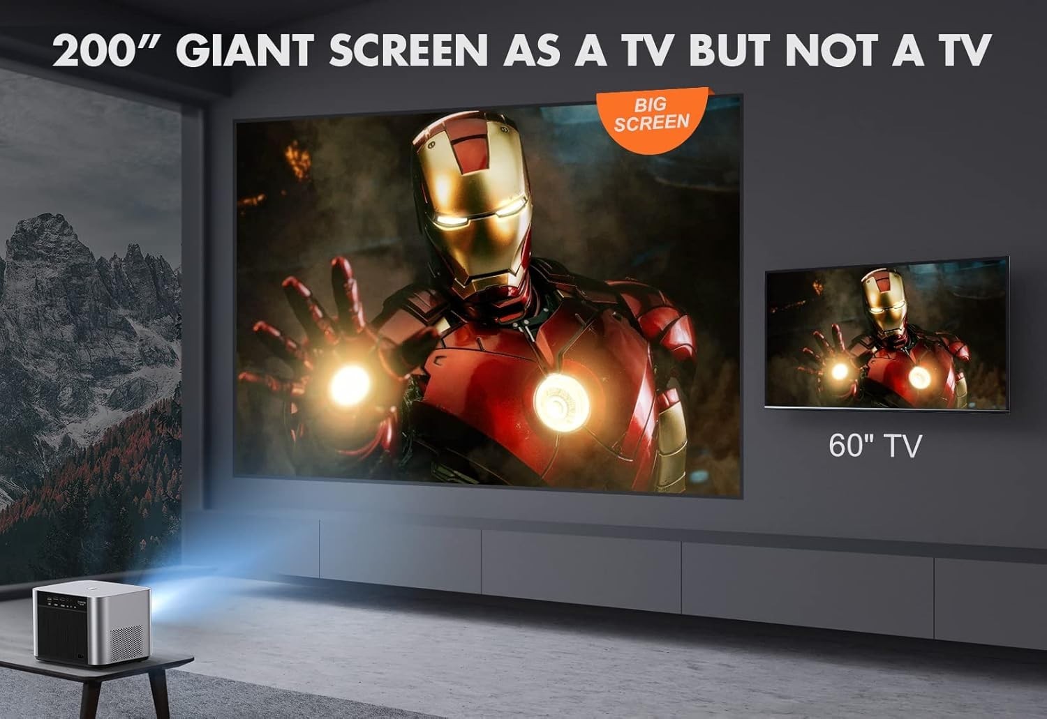1080P Projector 800 ANSI WiFi 6 Bluetooth Electric Focus 4K