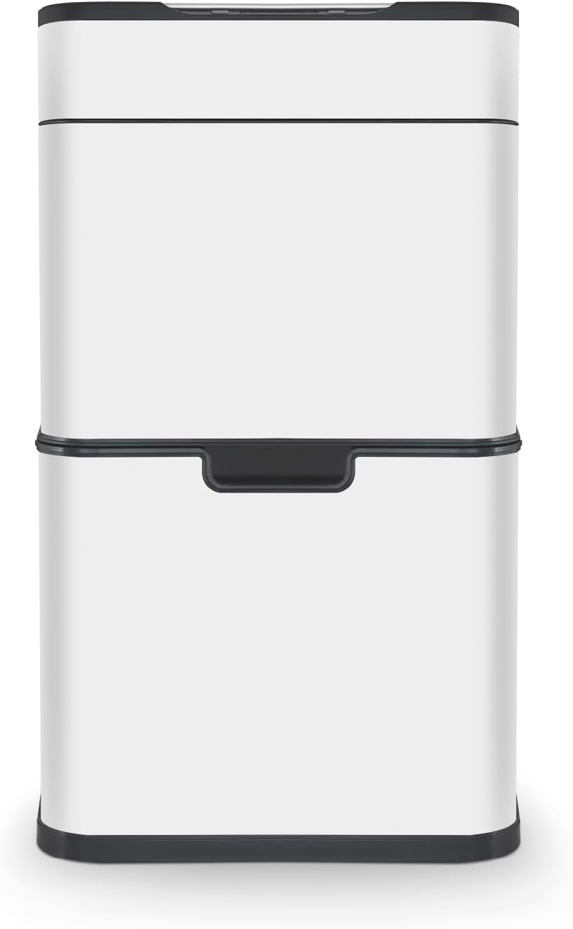 50L Touchless Recycling Bin | Automatic Sensor Trash Can White
