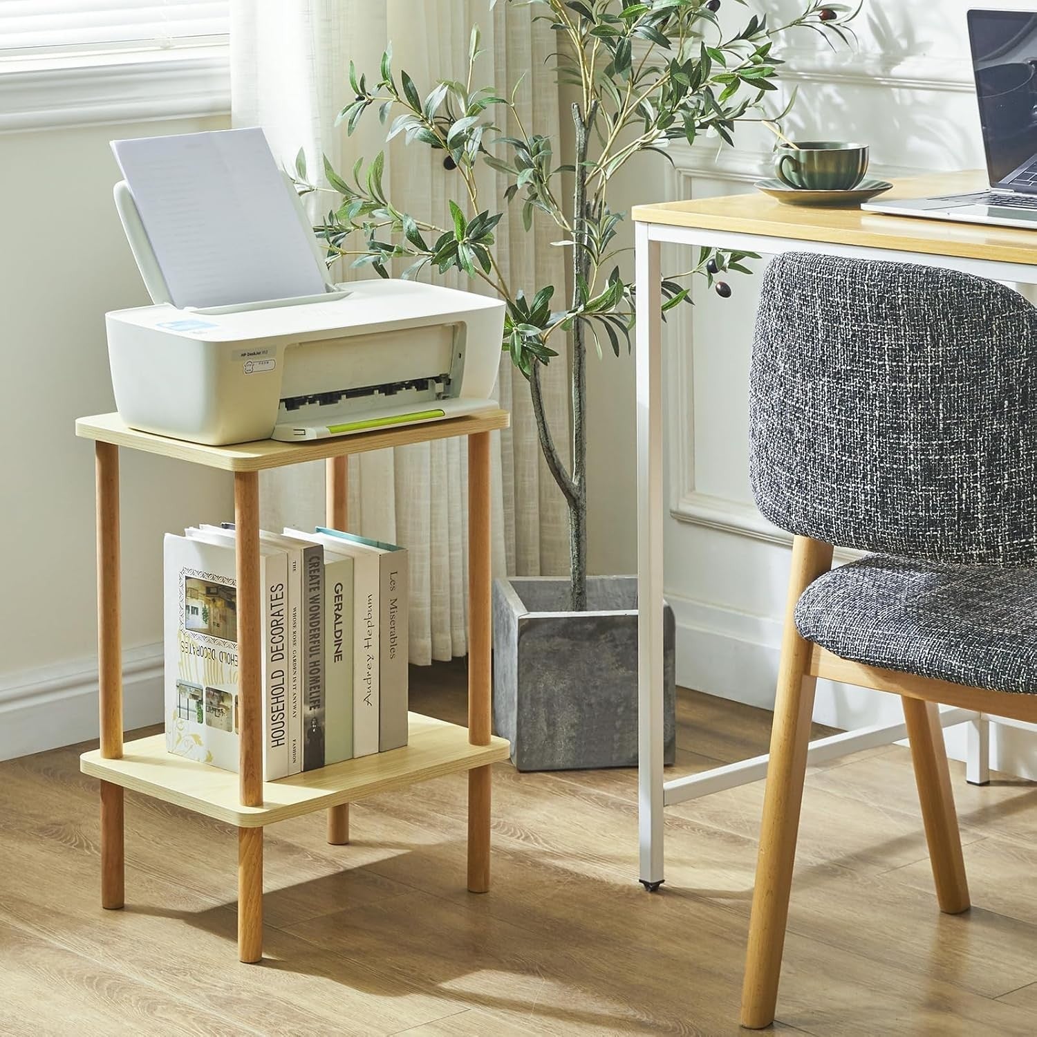 Solid Wood 3-Tier Side Table with Storage Shelves – Sturdy & Stylish
