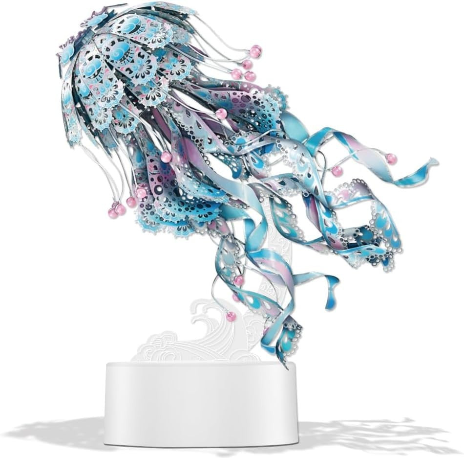3D Metal Jellyfish Puzzle Kit Adult DIY Ocean Decor Model Gift Craft