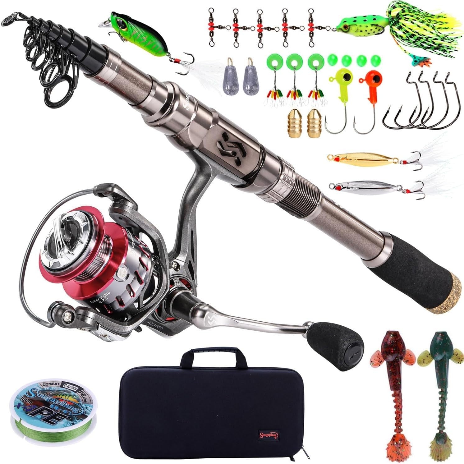2.7m Telescopic Carbon Fiber Fishing Rod & 12+1BB Reel Full Kit