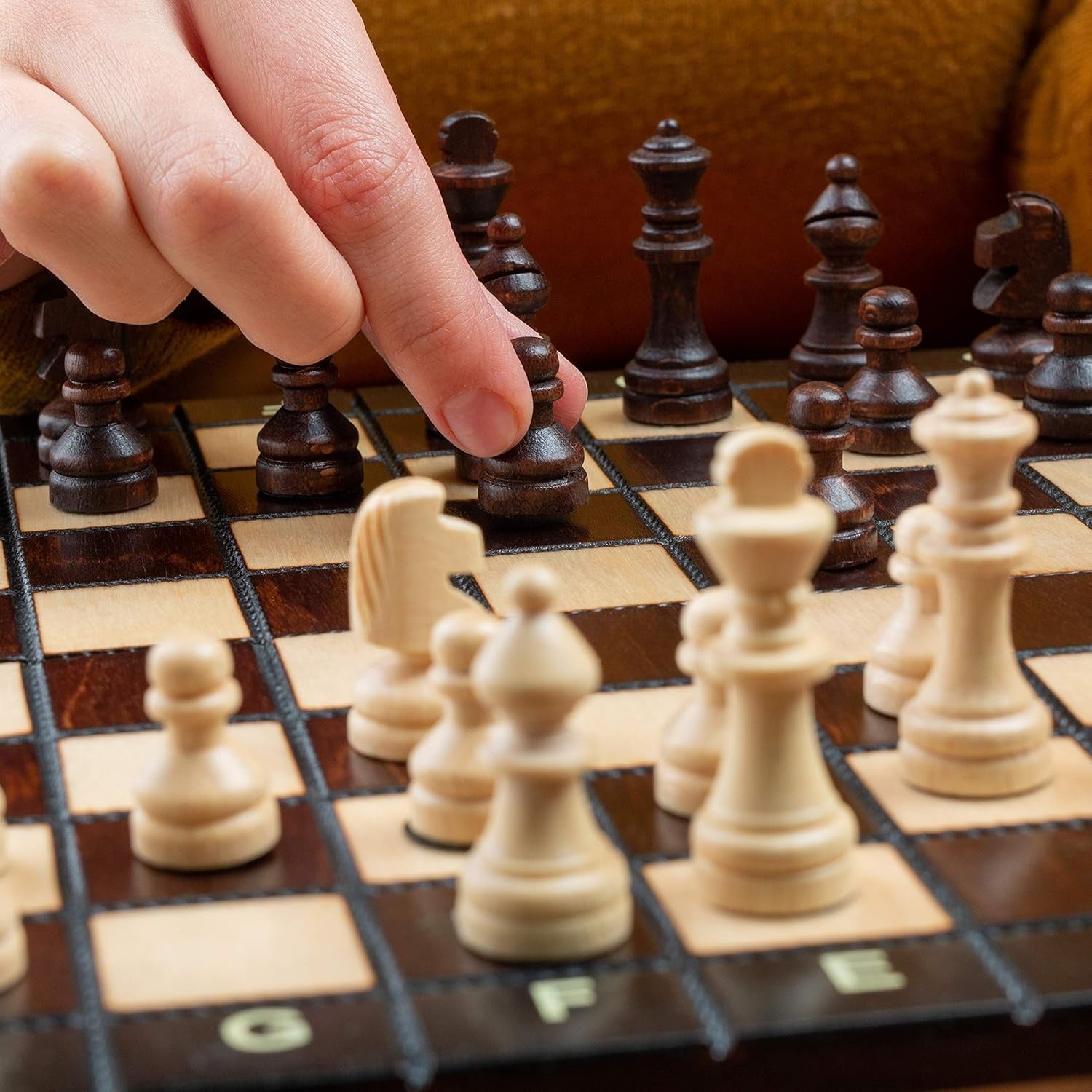 Magnetic 26cm Wooden Chess Set | Portable Folding Travel Board | Handmade Game