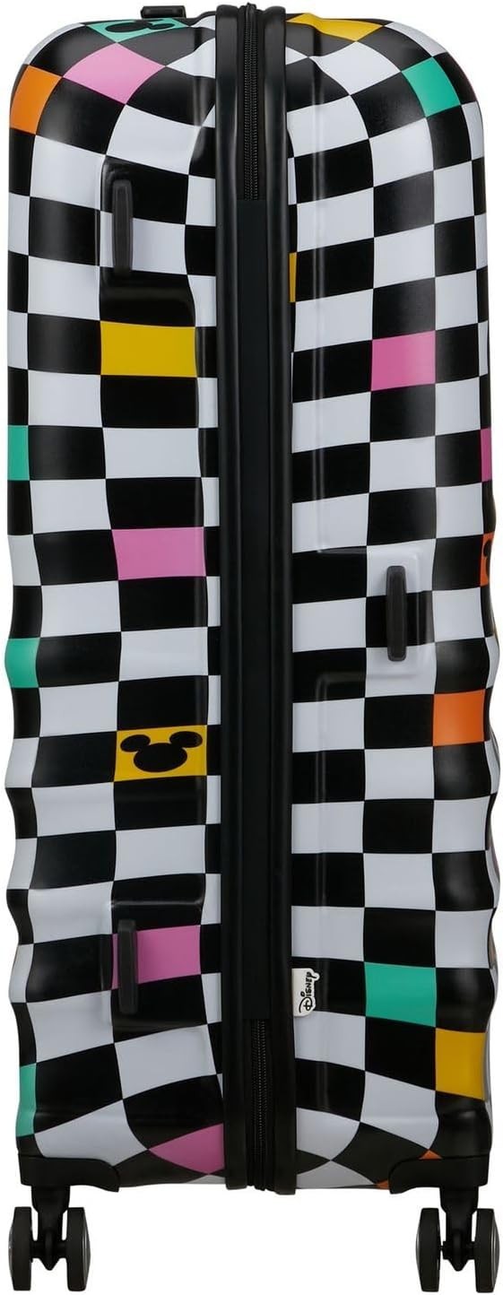 Large Hard Shell Spinner Suitcase 77cm 96L Lightweight Check Pattern