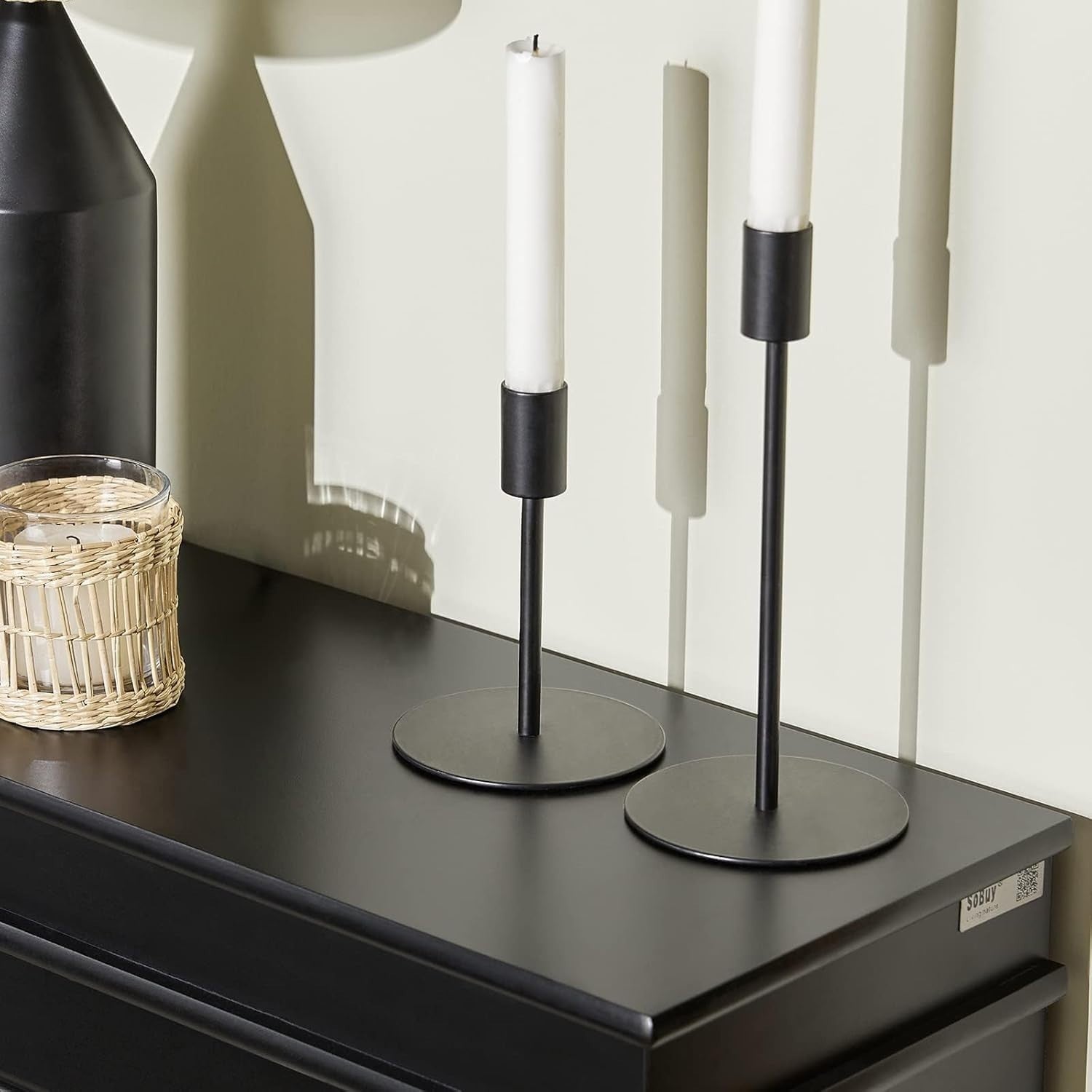 Slim Shoe Cabinet Black with 3 Flip Drawers, Narrow Hallway Storage