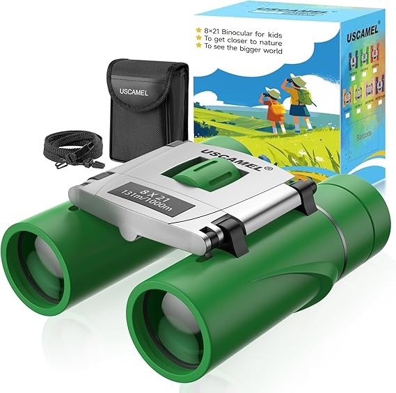 8x21 Waterproof Compact Kids Binoculars Mini Folding Outdoor Bird Watching Green