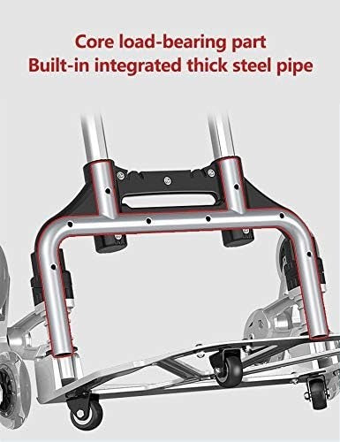 Aluminium Stair Climbing Trolley Folding Cart 10 Wheels Adjustable Handle