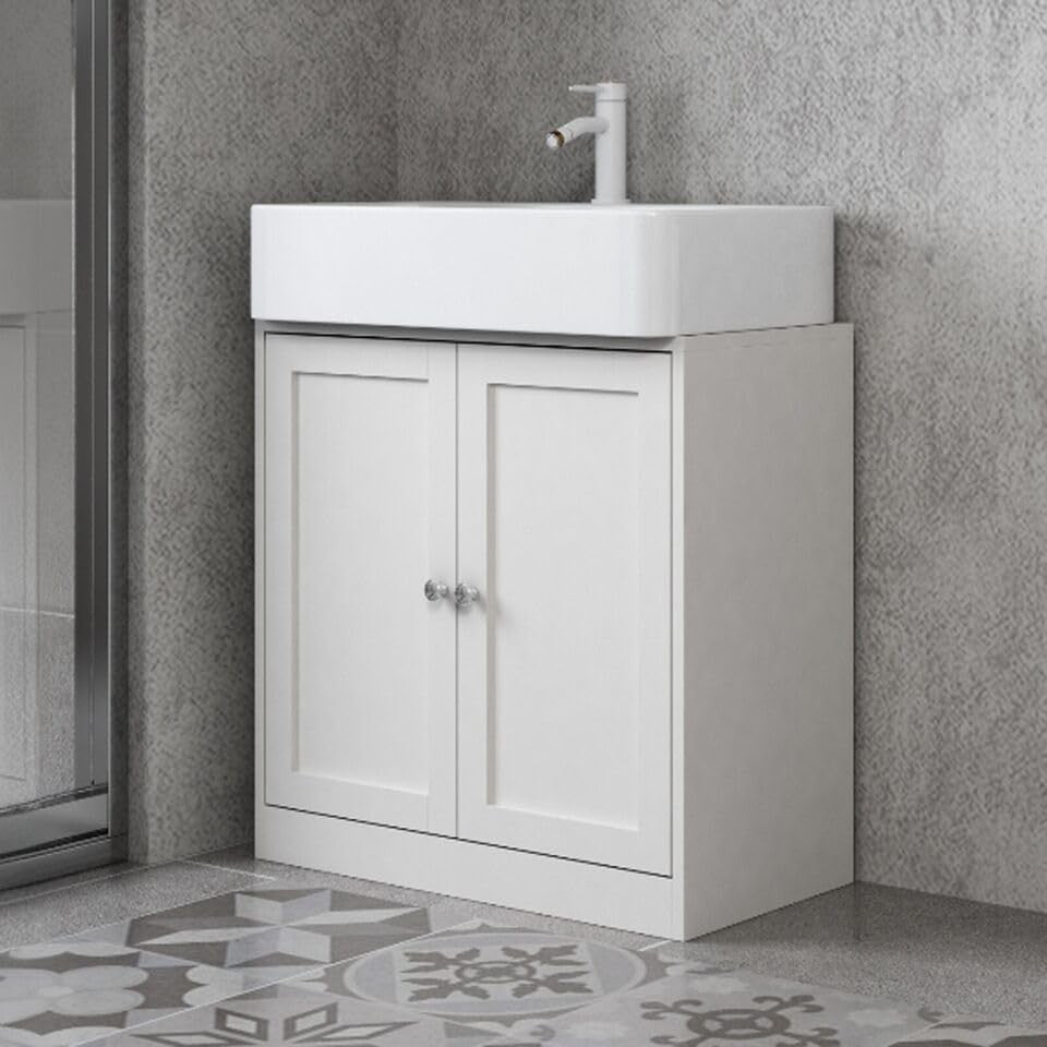 Rustic Brown Bathroom Set – Wall Mirror Cabinet, Sink Unit & Toilet Paper Holder