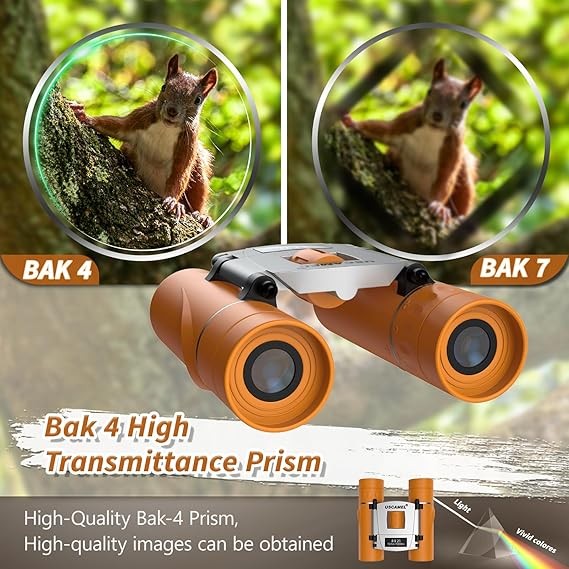 8x21 Kids Waterproof Compact Binoculars Mini Travel Bird Watching – Orange
