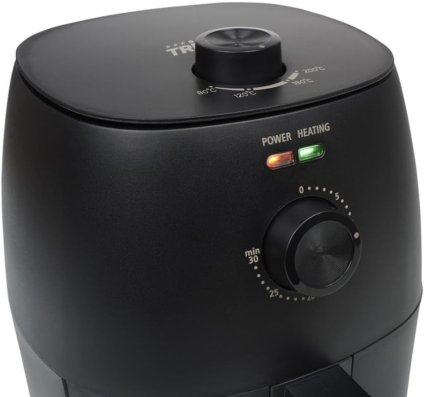 Compact Air Fryer 2L | 1150W Low-Oil Cooking, Bake Roast Fry, Easy Clean, Black