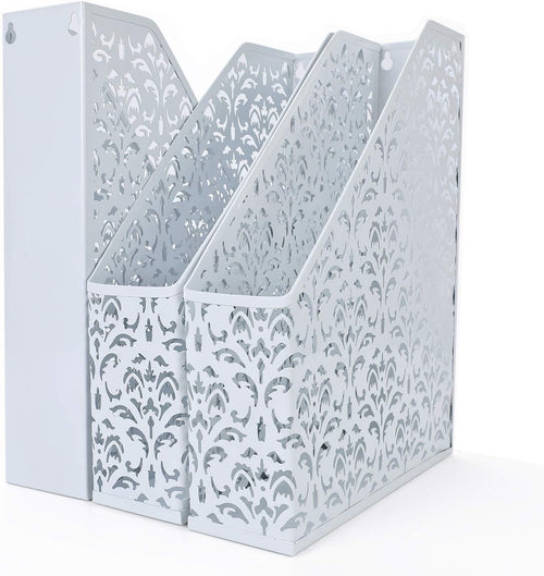 Metal Desk File Holder & A4 Paper Organizer Rack - Pack of 3 White