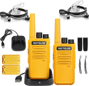 Rechargeable Walkie Talkies PMR446 VOX w Earpieces 2 Way Radio Pair