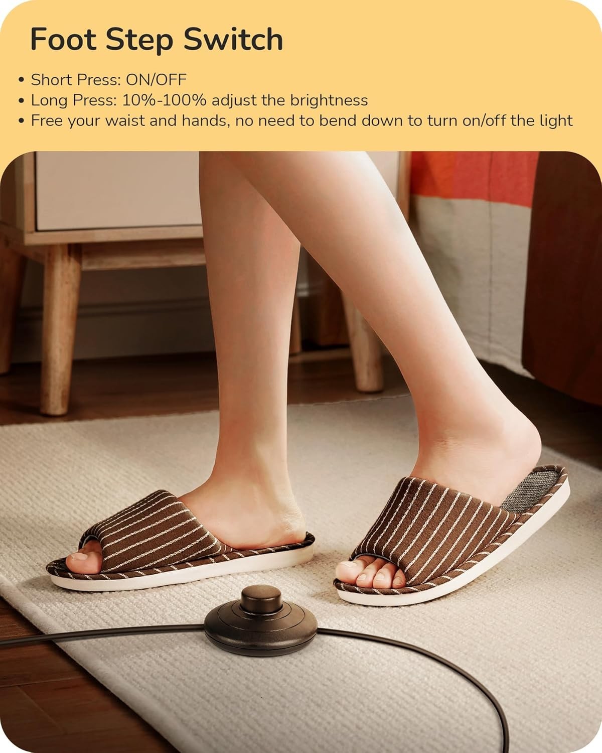 LED Floor Lamp 2 Pack Dimmable Tall Standing Light with Foot Switch