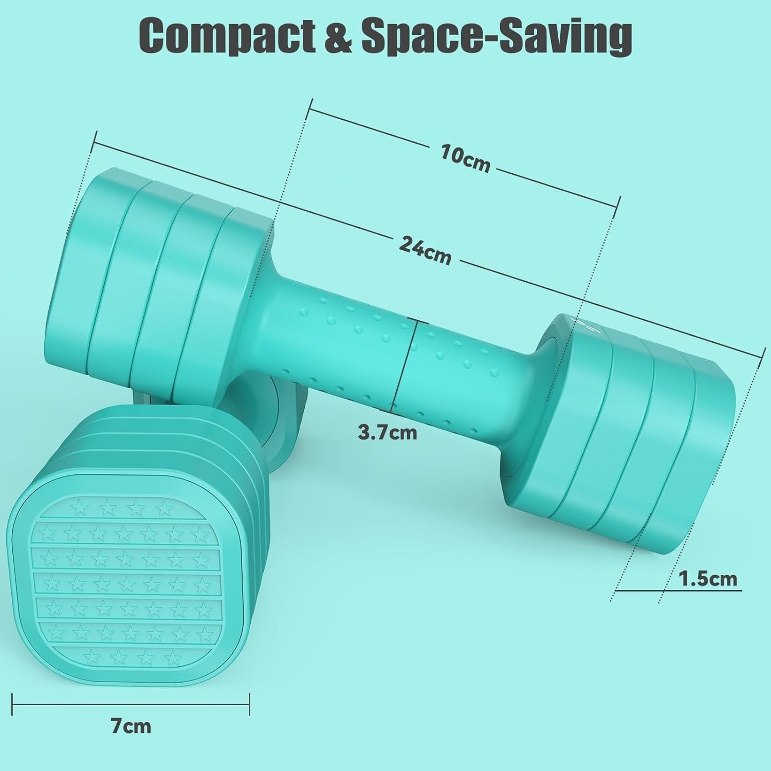 Adjustable Dumbbell Set for Women 2–5lb Pair Non-Slip 4-in-1 Home Gym