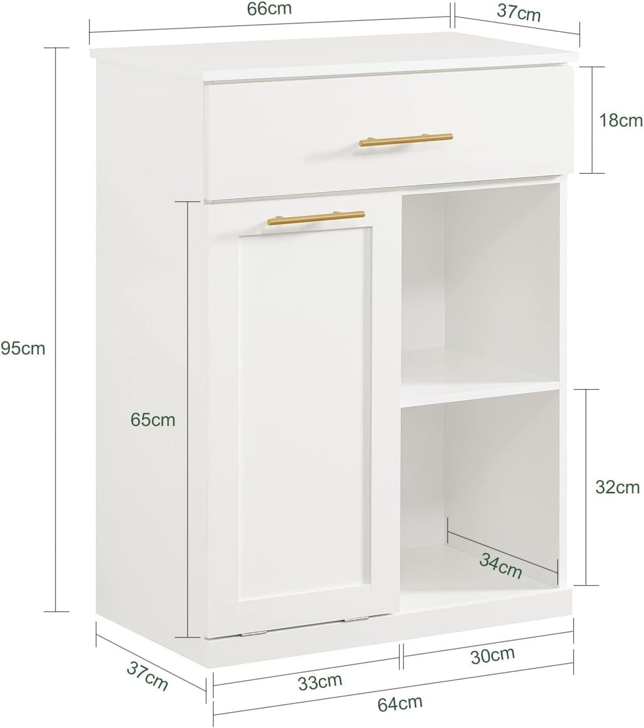 Bathroom Laundry Cabinet with Pull Out Basket Drawer Shelves White Storage