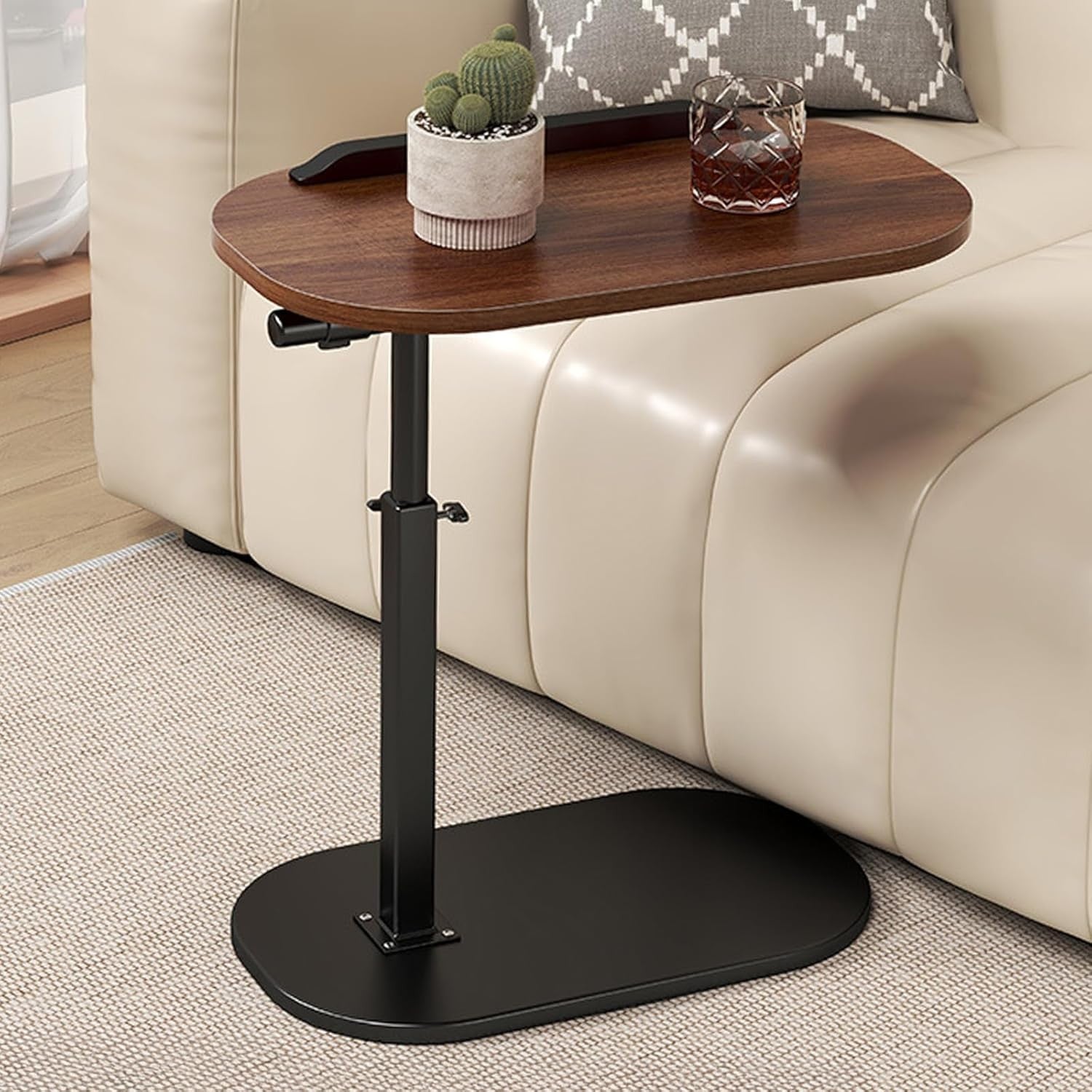 C Shaped Adjustable Sofa Side Table Laptop Desk 360° Swivel Bedside Stand