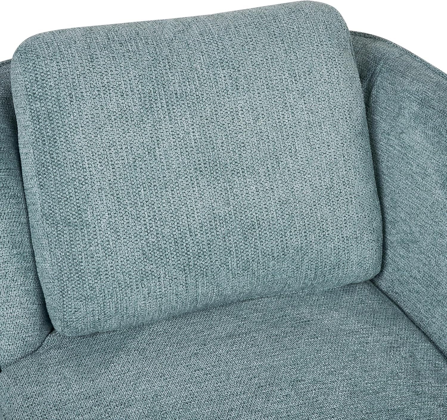 Blue Left Hand Chaise Lounge | Retro Style + Cushion + Metal Legs
