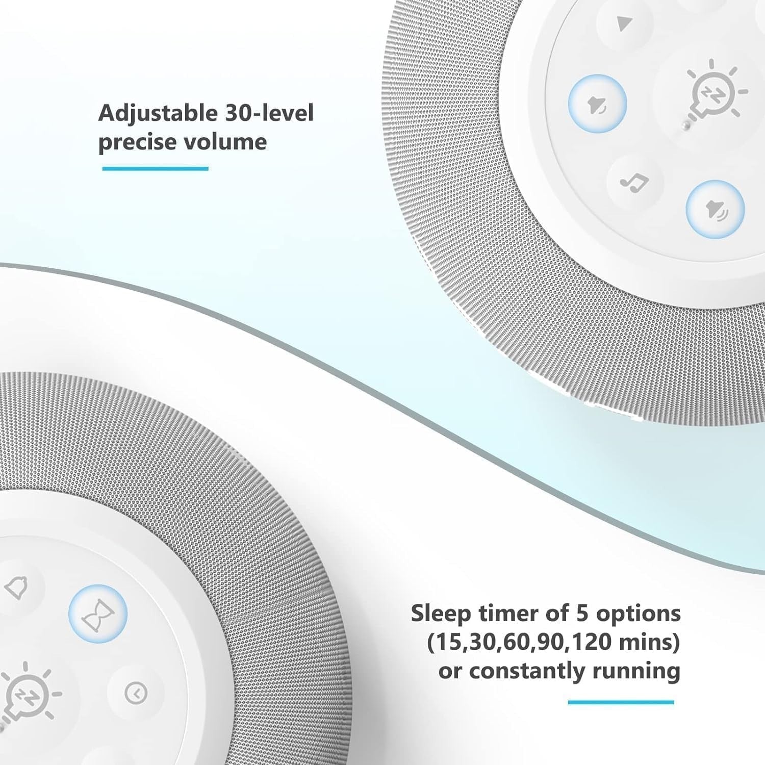 Sound Machine Alarm Clock Night Light Auto Dimming White Noise Timer