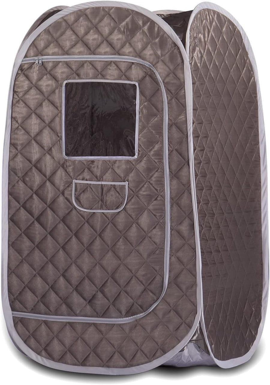 Portable Sauna Tent Foldable One Person Full Body Spa Detox Therapy Dark Grey