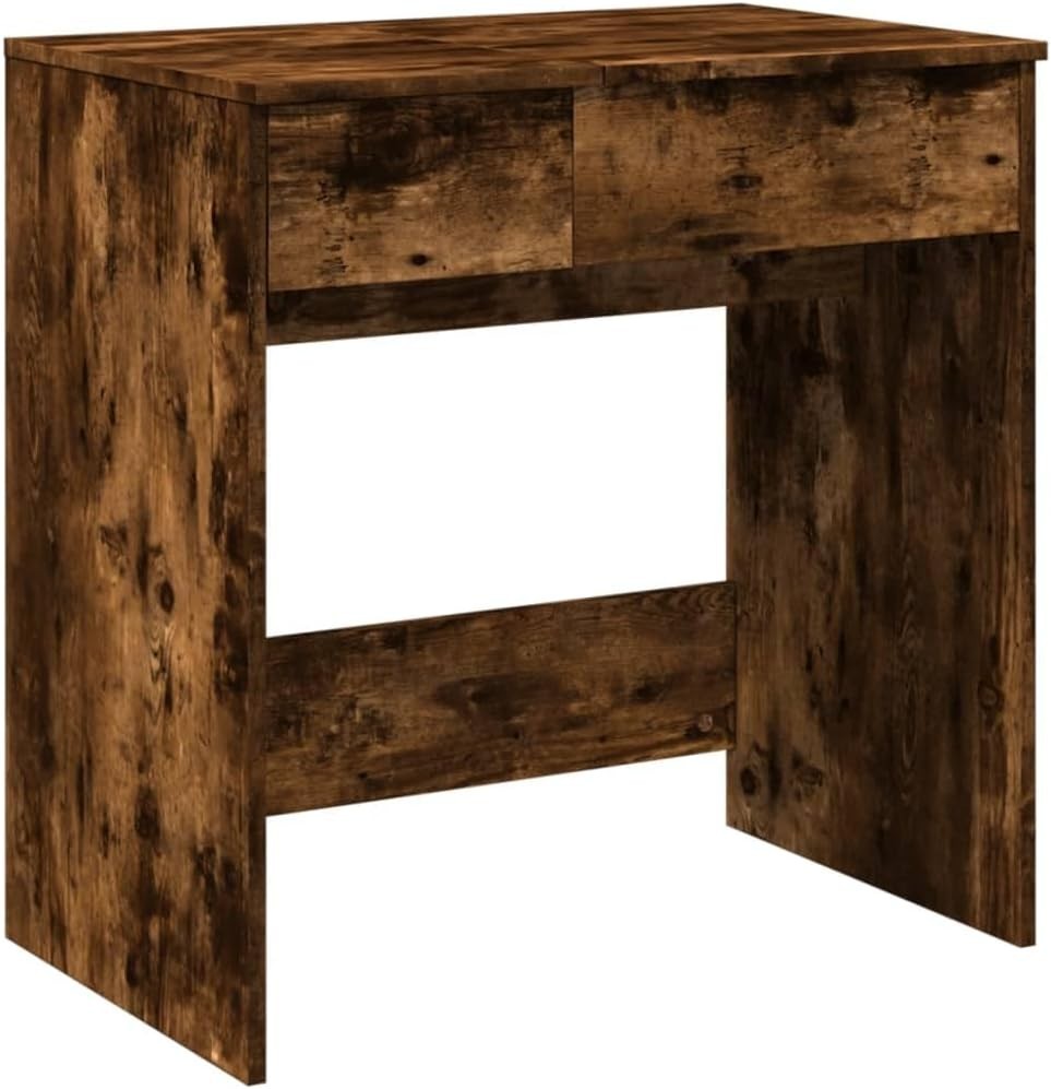 Modern Makeup Vanity Dressing Table Desk Mirror Storage Drawer Wood Smoked Oak